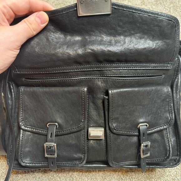 Rag & Bone Black Leather Large Field Messenger Bag Crossbody MSRP $695 - Picture 8 of 8